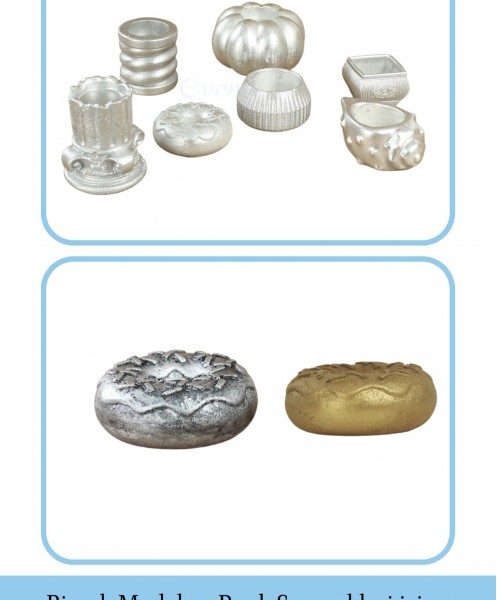 Gümüş Mumluk Şamdan İnce Mum Uyumlu Donut Model